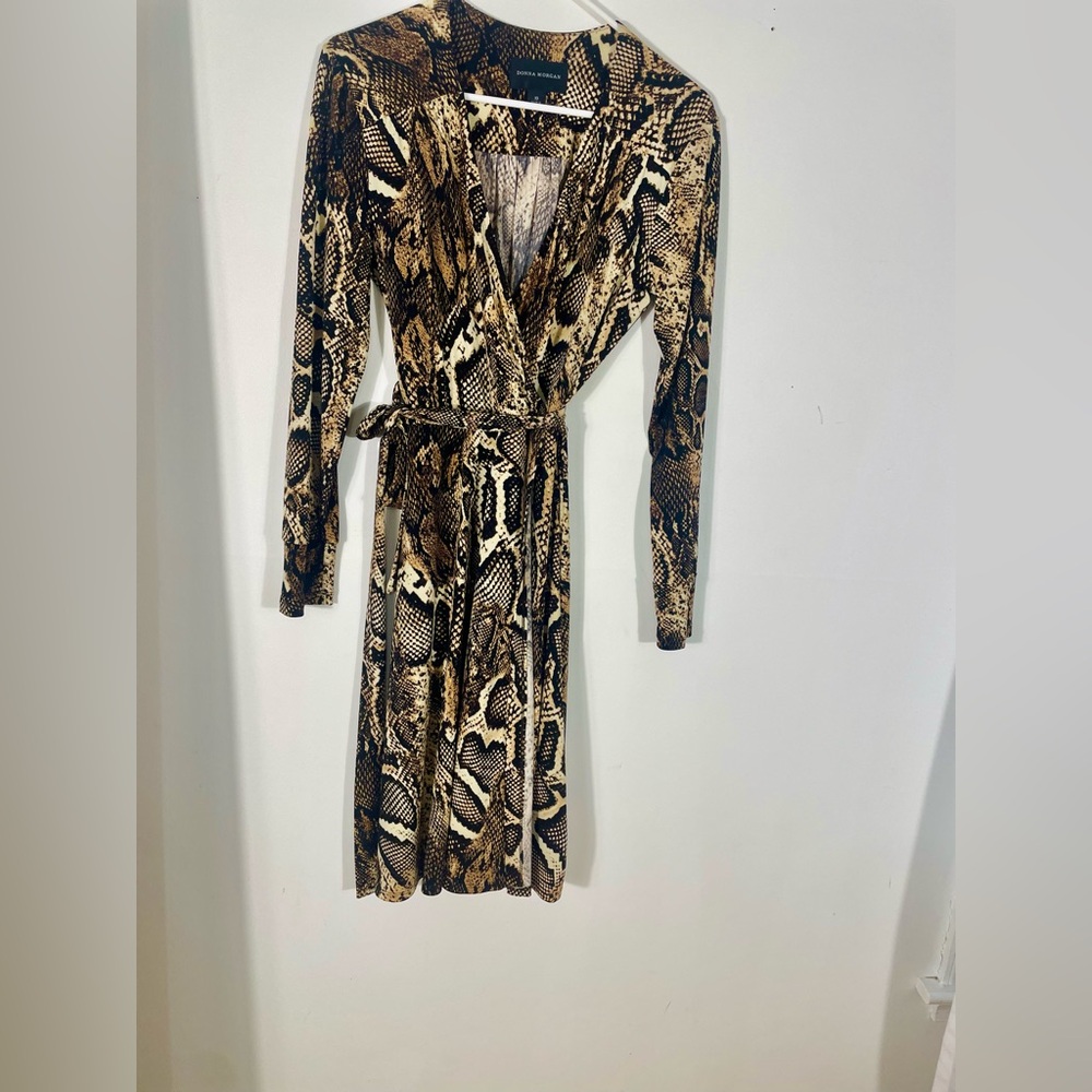 Donna Morgan Brown and Black Snakeskin Dress